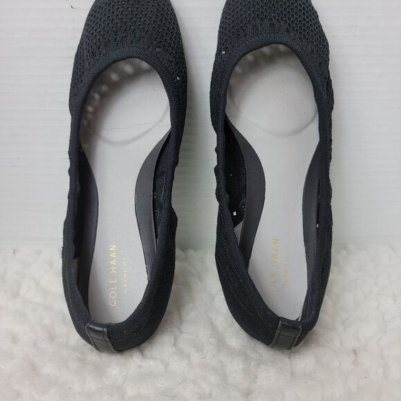 Cole Haan Grandzero Womens Ballet Shoes Size 7.5 B Flat Black Knit Stitch - Picture 8 of 10